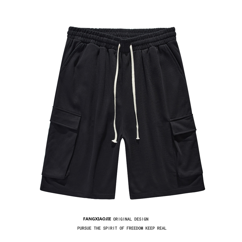 Summer shorts men's ins Hong Kong style trendy all-match Japanese five-point pants outerwear trendy brand straight loose tooling pants