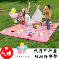 Spring outing moisture-proof mat waterproof ultra-light enlarged thick picnic mat outdoor childrens outing portable ins Wind picnic cloth