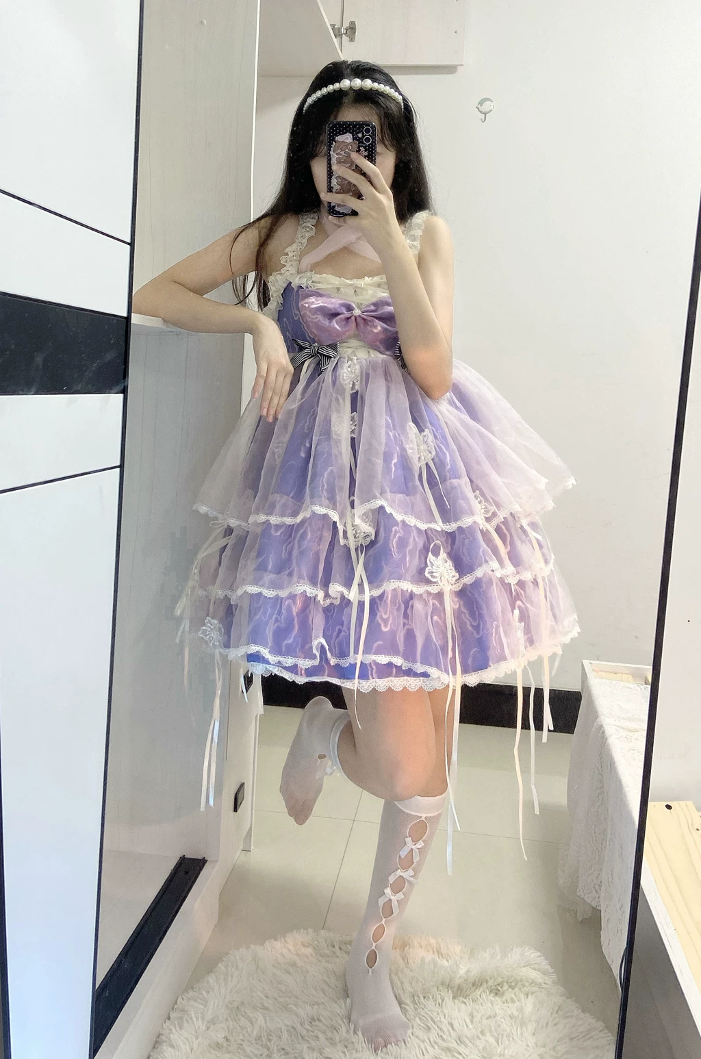 Летнее кружевное платье-slip на бретельках, (Physicals), стильLolita, Lolita Jsk