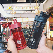 tritan water cup simple cute fresh plastic cup male and female student couple portable sports Korean Cup