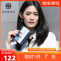 Red Valley cowhide wallet womens short mini wallet Joker simple coin wallet Korean handbag