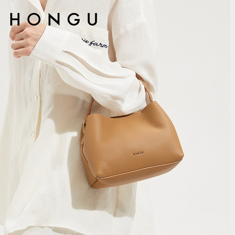 [母の日] Hongguハンドバッグニッチデザインバケットバッグシンプルな高級ショルダーバッグクロスボディバッグ多目的レディース