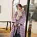 Áo khoác nữ cashmere kẻ sọc hai mặt 2020 vải len phổ biến dài lỏng kiểu áo len nữ Hàn Quốc - Áo khoác ngắn