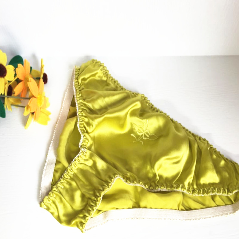 Cửa hàng thị trấn kho báu quần lót lụa nữ 100% lụa tam giác tóm tắt eo thấp đồ lót sexy chăm sóc sức khỏe quần lót cạp thấp