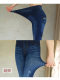 Women's Spring and Autumn Thin Imitation Denim Leggings Tight High Waist Outerwear Fat MM Stretch Velvet Large Size Mom Pants