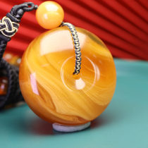 Wanfu amber natural Burmese beeswax bead necklace bracelet cave blue amber tea carved bead chain pendant ring plate finger