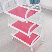 Special beauty salon three-layer with drawer beauty salon trolley push high-end glass tool cart