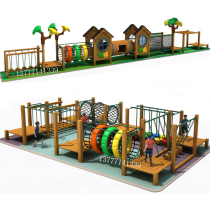 Kindergarten Outdoor Wood Climbing Frame Drill Hole Bridge Combined Toy Children Outdoor Large Physical Fitness Training Equipment