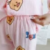 Gạc quần áo giam giữ mùa xuân, mùa thu và mùa hè đồ ngủ của phụ nữ mang thai, bộ quần áo phục vụ tại nhà, quần áo cho con bú bằng vải cotton có thể giặt được - Giải trí mặc / Mum mặc