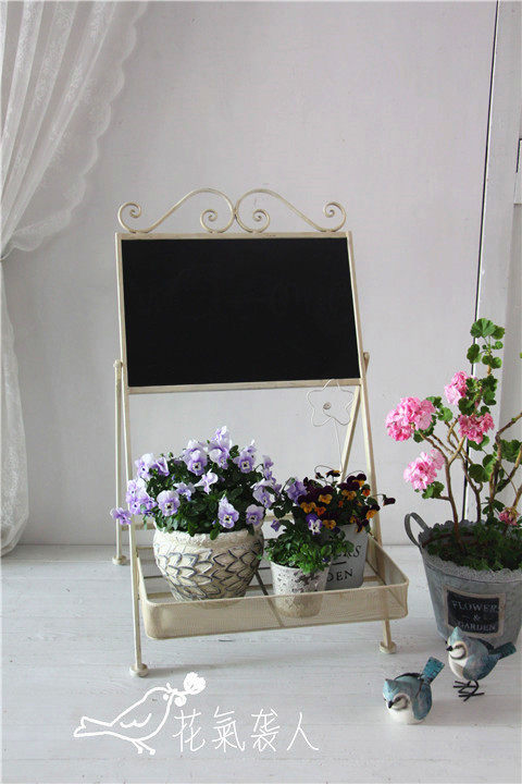 Special Lonely Retro Iron Art Billboard Flower Shelf Shop Door Standing Blackboard For Old Foreign Trade Fight
