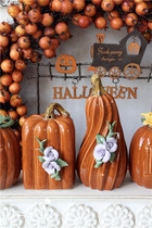 Solitary ceramic pumpkin Halloween mini ornaments foreign trade proofing