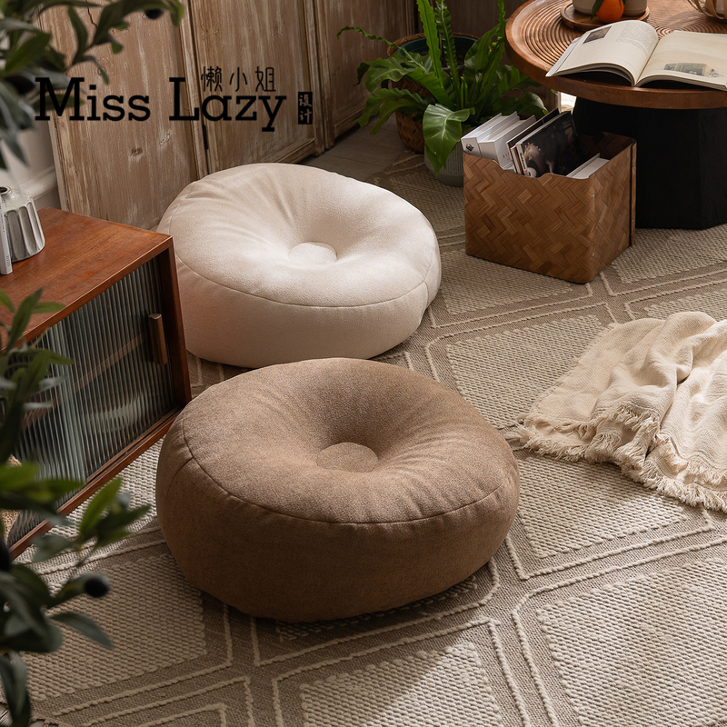 Lazy Lady Donut-Shaped Floor Cushion Lazy Sofa Round Living Room Bedroom Leisure Tatami Reclining and Sleeping Small Ottoman