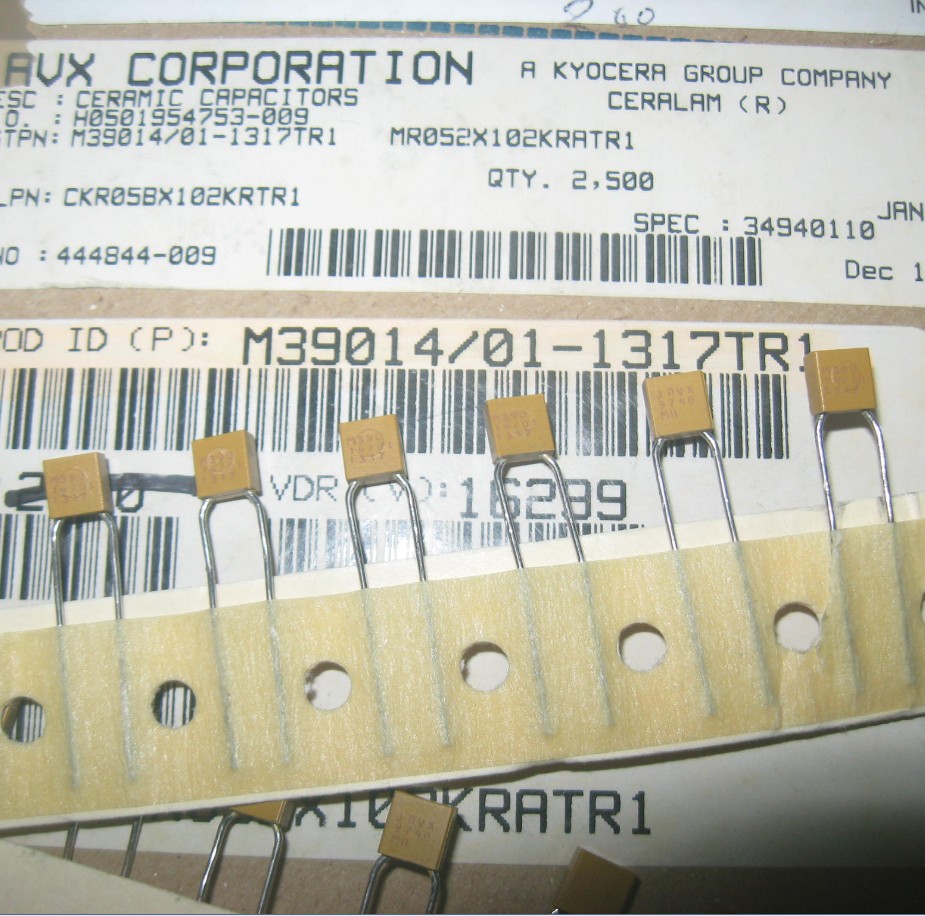 AVX 1000P 200V CKR05BX102K multilayer ceramic Fever capacitive coarse copper feet