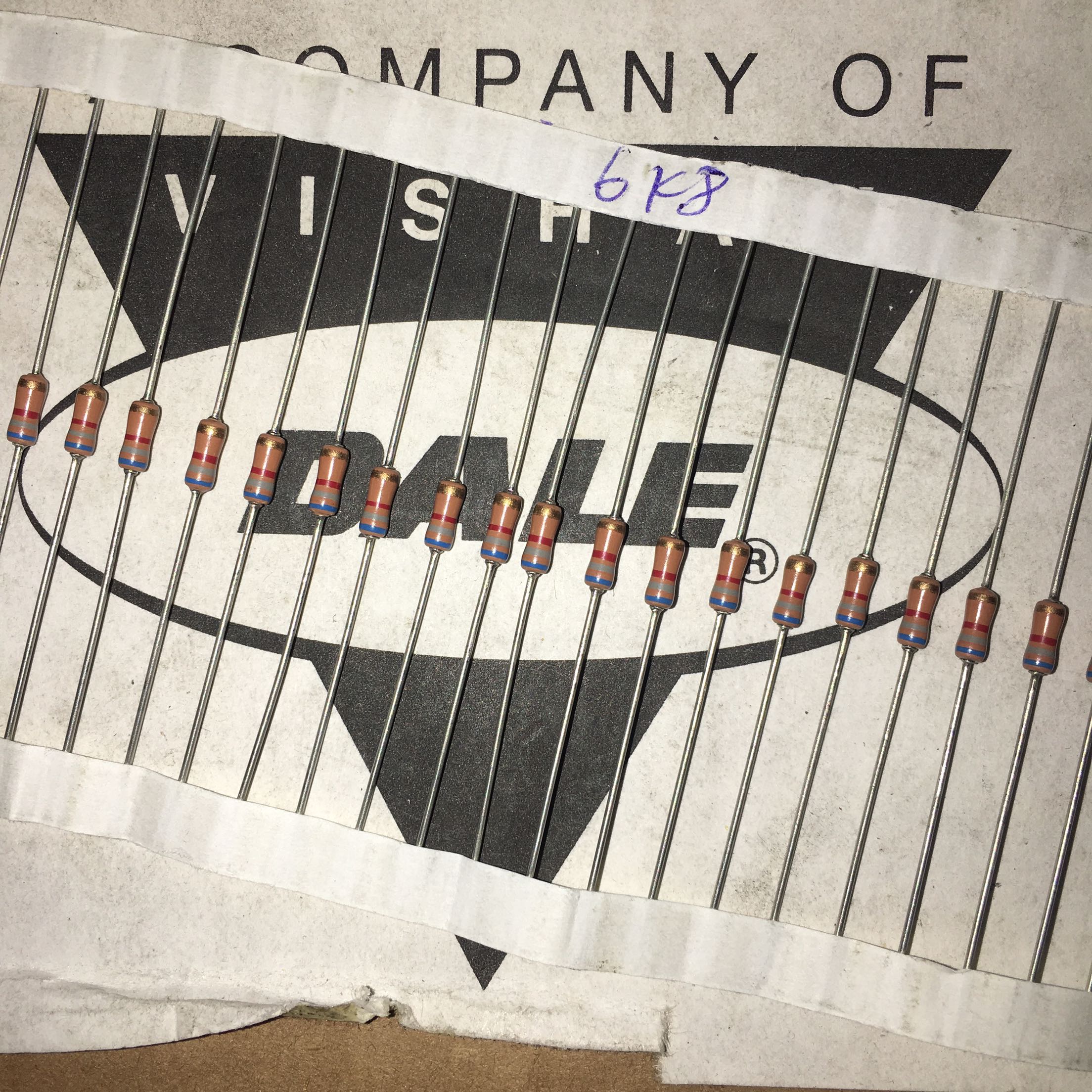 10 3 yuan DALE 6.8K 6K8 thick copper foot metal film resistors