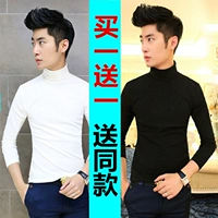 Áo thun 2 dây dài tay nam cộng với áo nhung dày ấm áp nửa cổ cao v-cổ đồ lót mùa thu quần áo sơ mi áo phông nam