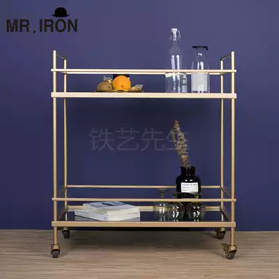 Golden dining car Nordic Wine Car tea car hotel home trolley beauty instrument cart kitchen rack