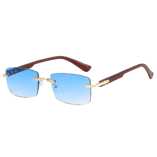 Новые модные черные безрамные прямоугольные солнцезащитные очки 2024 года для мужчин, коричневые летние солнцезащитные очки для женщин, стильные европейские и американские модели в стиле инфлюенсеров.