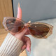 Cat-Eye Narrow-Frame Sunglasses for Women 2026 New Trendy High-End American Retro Internet Celebrity Glasses Hot Girl Sunglasses