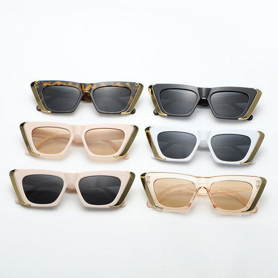 Square Sunglasses for Women, High-End European and American Retro Cat-Eye Black 2025 New Style Sunglasses, Sun Protection and Uv Protection