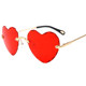 Fashionable Heart-Shaped Glasses 2025 New Gradient Heart-Shaped Rimless Sunglasses Korean Style Trendy Retro Harajuku Hong Kong Style
