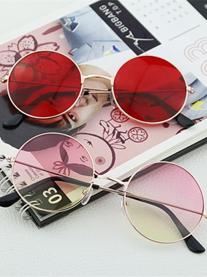 New Korean Red Fashionable Round Ocean Lens Unisex Trendy Sunglasses Internet Celebrity Style Sunglasses