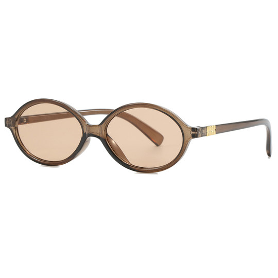 Zhang Yuanying's Same Style Tortoiseshell Frame Nerd Sunglasses, Retro Literary ins Style Oval Korean Version Small Frame Sunglasses