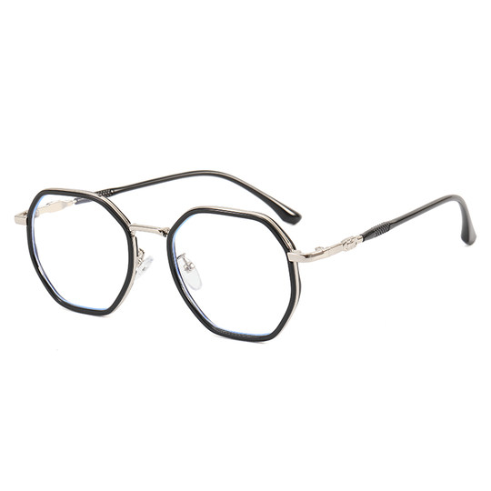 ins Trendy Internet Celebrity Glasses for Nearsighted Women, Can Be Fitted with Prescription Lenses, Blue Light Blocking, Suitable for Large Faces, Slimming Effect, Natural Look, Eyeglass Frames for Men