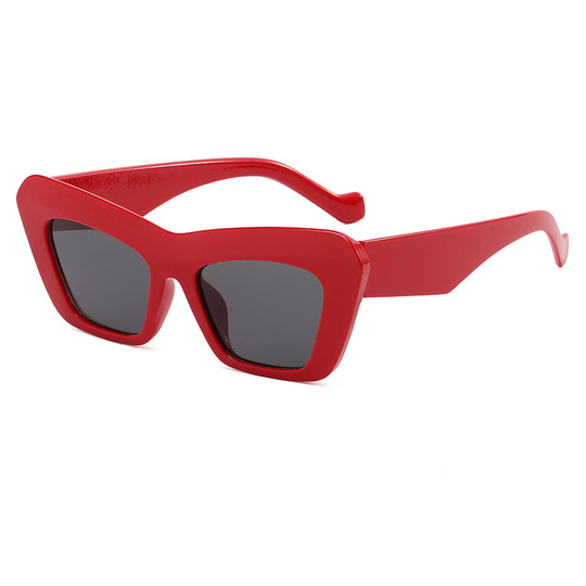 Internet celebrity European and American ins small and simple long face glasses women's personalized sunglasses big face retro sunglasses