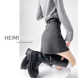 High-End Gray Woolen Short Skirt for Women, Suitable for Spring, Autumn, and Winter, Petite A-Line Pencil Skirt, Anti-Exposure, Thickened Blazer Skirt