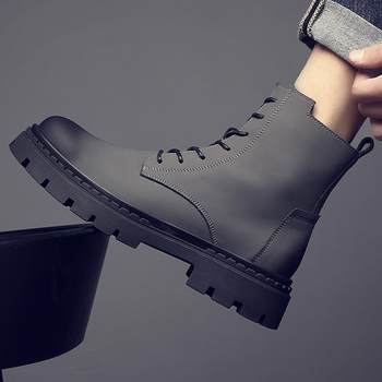 2024 new mid-top genuine leather martin boots