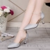 Giày cao gót nữ mùa hè 2018 hè mới đính cườm mũi nhọn của phụ nữ giày đế xuồng giày đế xuồng phiên bản Hàn Quốc của giày hoang dã Sandal