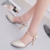 Giày cao gót nữ mùa hè 2018 phiên bản mới của Hàn Quốc của những đôi sandal đế xuồng gợi cảm hoang dã thời trang