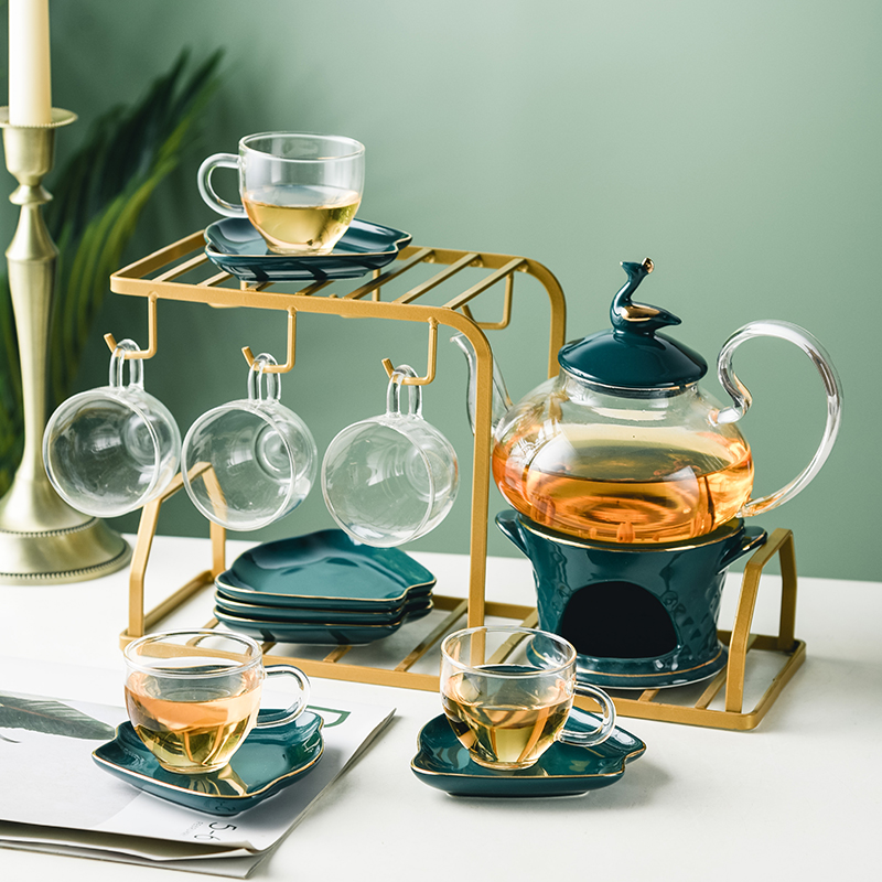 Nordic household teapot set ceramic afternoon tea cup tea cup glass pot with filter luxury