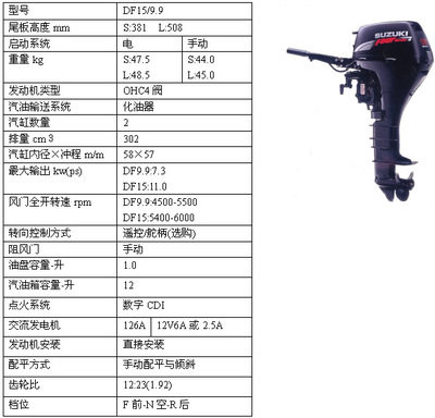 Original Suzuki 15 horsepower 4-stroke engine outboard machine motor rubber boat charge inflatable fishing boat machine