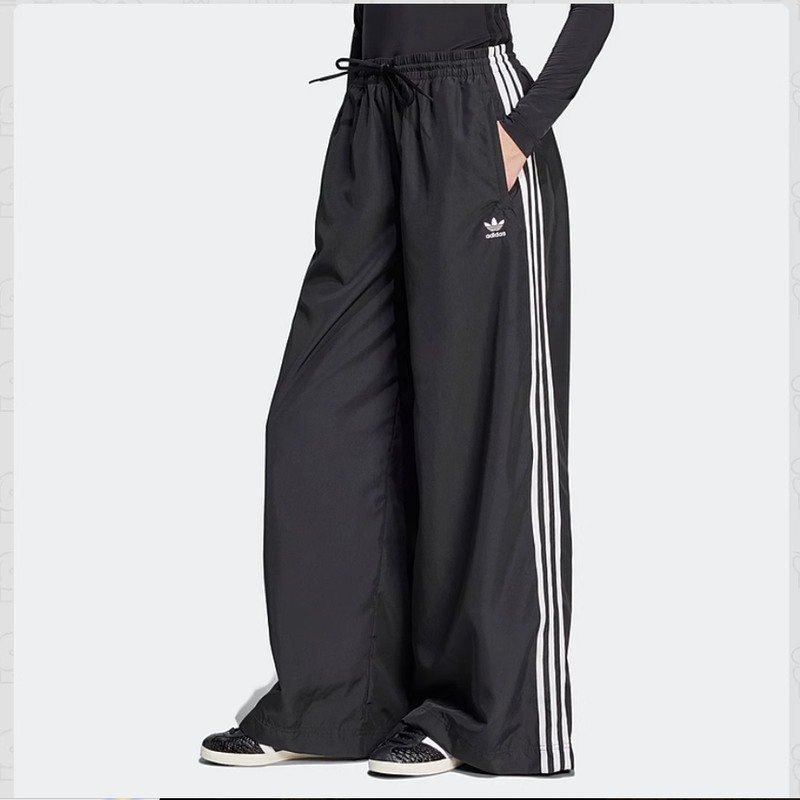 Adidas Adidas Trefoil Women's Pants Spring New Woven Long Pants Black Straight Wide-Leg Pants Jd3390 Adidas Adidas Trefoil Women's Pants Spring New Woven Long Pants Black Straight Wide-Leg Pants Jd3390