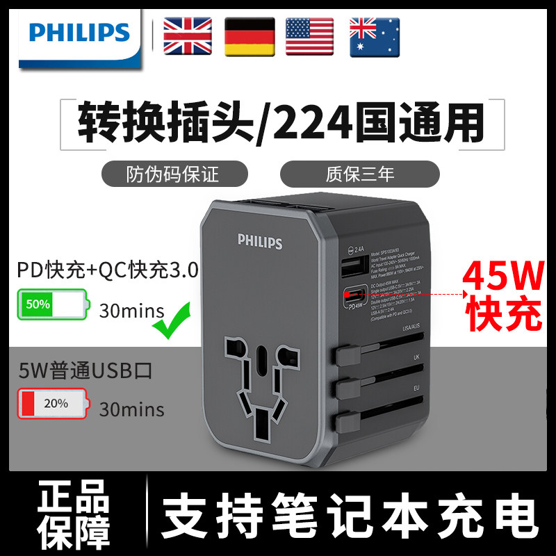 Philips Conversion Plug Global Universal UEFA Eurostandard Japanese Harbour Edition usb socket Mighty PD45W Express