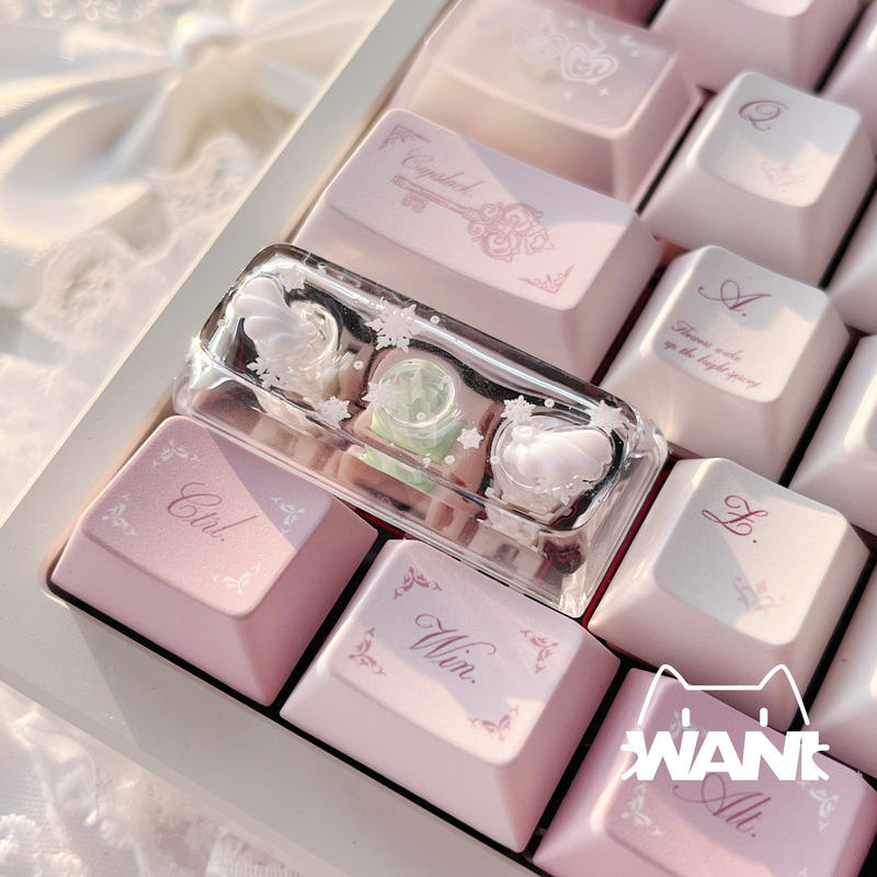 Wani Snowflake Angel Enter Key Direction Key Ctrl Nail Art Personalized Keycap DIY Magnetic Axis Translucent Cute Customized