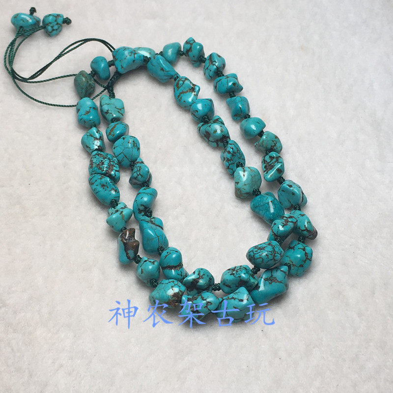 Pure natural no-optimised raw mine green pine stone with shape necklace high porcelain loose blue pine necklace