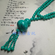Hubei turquoise bucket bead necklace Sweater chain Gourd love pendant Men and women lovers jewelry send birthday gifts