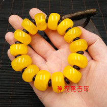Baltic 2nd Generation Old Nectar Wax Hand-string Chicken Oil Yellow Blood Per Barrel Pearl Waist Drum Men Amber Buddha bracelet