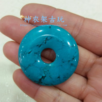 Hubei original mine turquoise safe buckle pendant necklace turquoise blue turquoise handmade DIY accessories accessories
