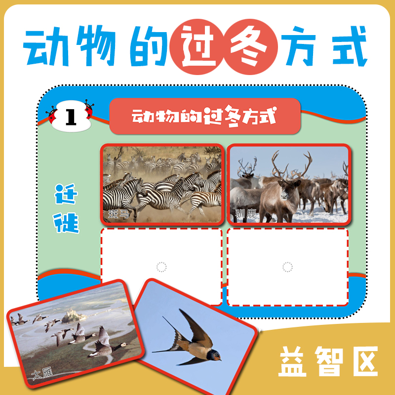 Kindergarten middle and large class puzzle area animal winter mode theme area material self-made teaching aids science area early education