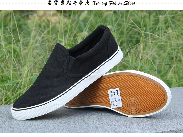 Giày vải Bắc Kinh cũ 45 cỡ lớn 46 giày lười một chân 47 giày vải đen nguyên chất Giày nam khử mùi giày công sở giầy thể thao nam