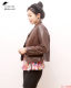 Fashion Sister Boutique 2023 Fashion New Women's Sheepskin Short Jacket Leather ລົດຈັກ 12-420B