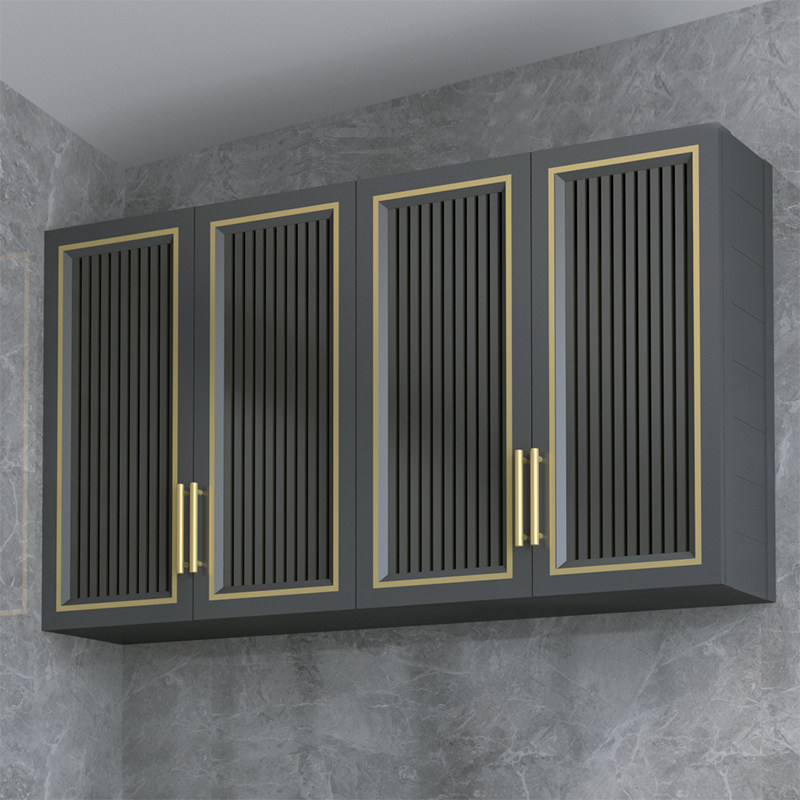 Space aluminum mirror cabinet Wall-mounted powder room Bathroom mirror storage cabinet shelf Wall-mounted balcony storage cabinet