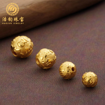 999 full gold 3D hard gold six character mantra gold transfer beads big Ming curse Buddha beads gold beads bracelet DIY accessories