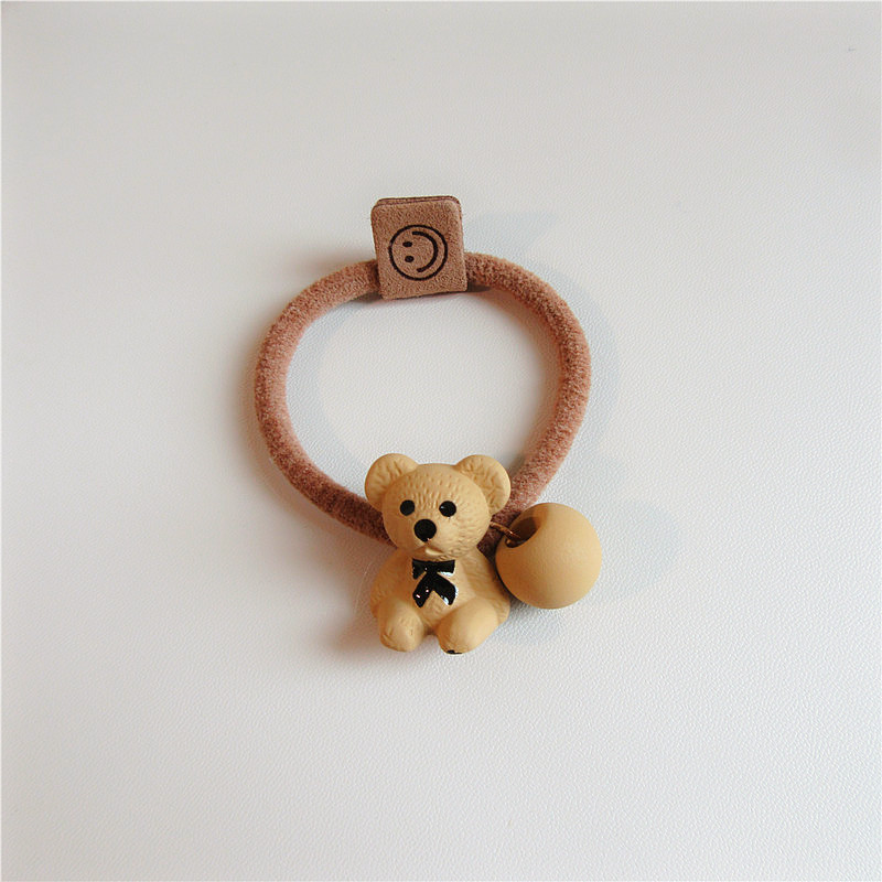 Korean Acrylic Bear Ball Smiley Face Patch Hair Scrunchies Rubber Band Hair Accessories display picture 6