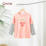 Детский приятный телу хлопковый лонгслив для девочек, осенний, детская одежда, подходит для подростков