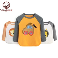 Youbeiyi trẻ em cổ tròn áo thun cotton dài tay mùa xuân và mùa thu bé sơ mi chạm đáy áo sơ mi nữ hoạt hình áo phông cộc tay bé gái