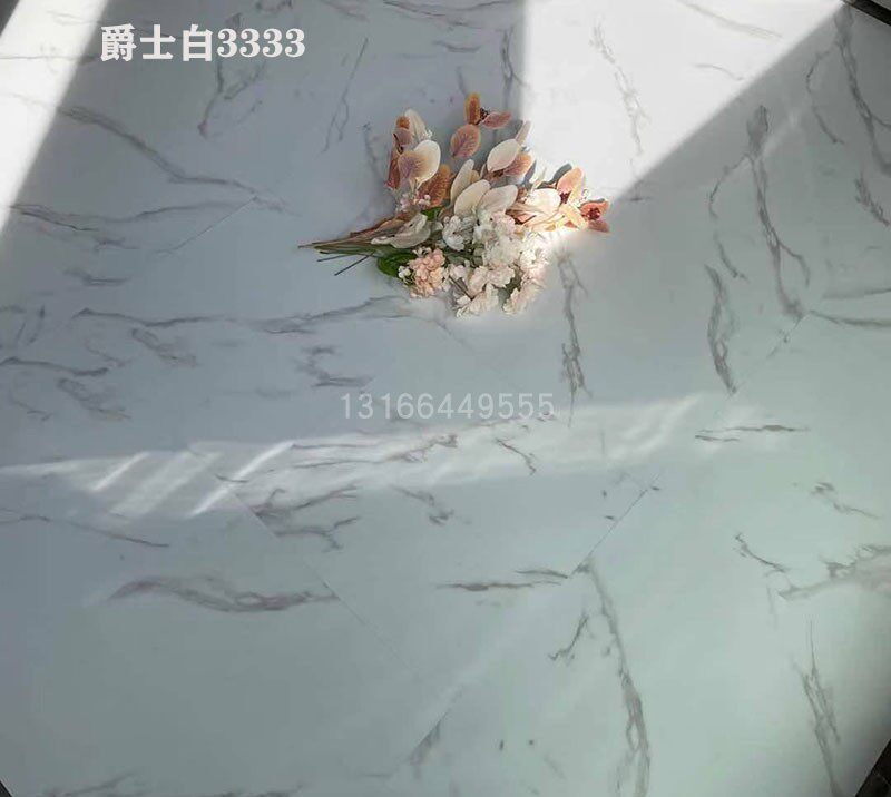 Линолеум 水磨石纹块材地板贴pvc地垫办公室服装店地板贴饭厅防水石塑地板2mm Tai Po flooring